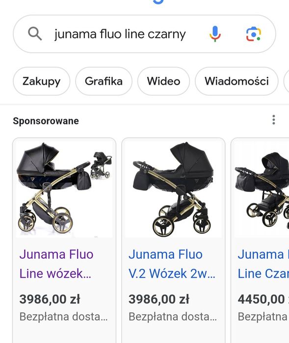 Wozek 2w1 3w1 junama diamond fluo line Nowy wysyłka ekoskóra