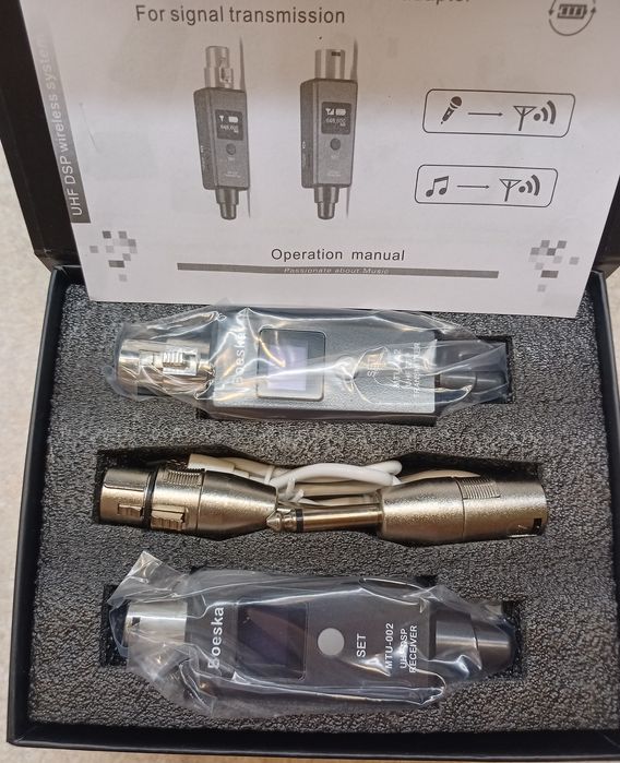 Бездротовий XLR мікрофонний комплект U3, передавач і приймач, 2.4 ГГц,