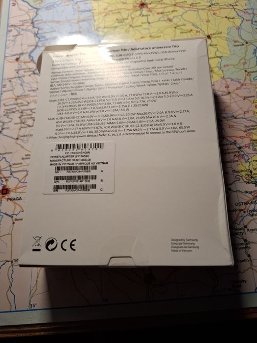 Oryginalna Ładowarka Samsung 65W Trio +kabel