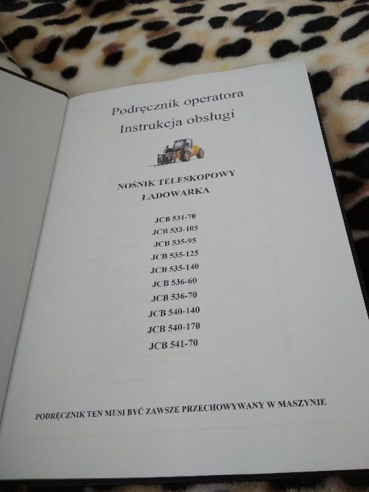 Instrukcja obsługi DTR Jcb 531-70, 533-105, 536, 540, 541