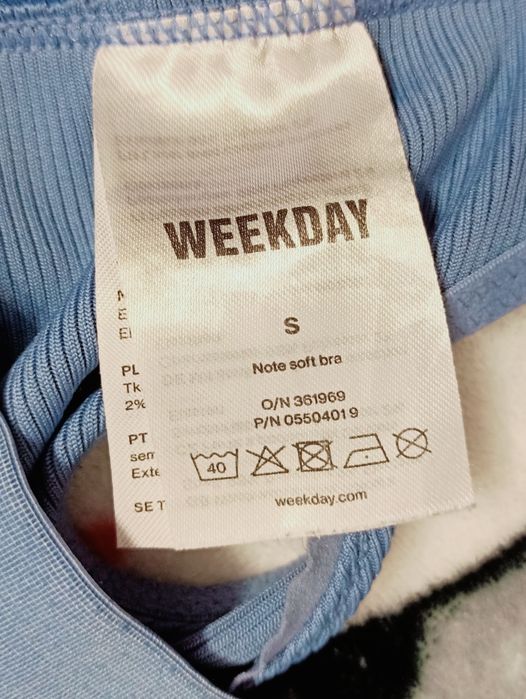 Zestaw miękkich staników, biustonoszy h&m weekday rozmiar S