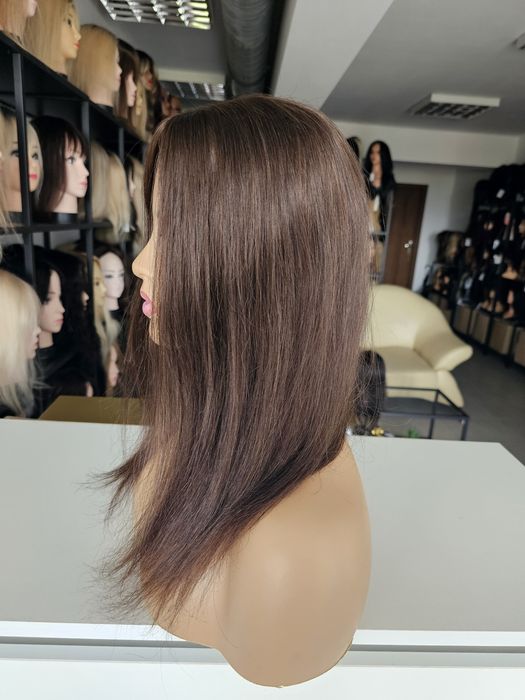 Topper z włosów naturalnych Natalia brąz zagęszczenie tupet