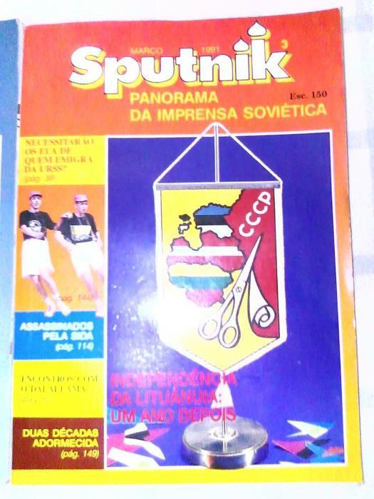 Revistas Russa Sputnik de 1991 vintage