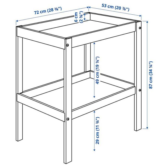 Trocador Ikea SNIGLAR 72x53cm