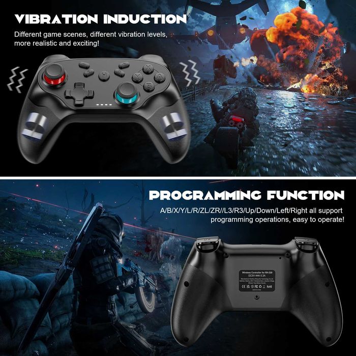 Gamepad / Joystick RH-320 para Nitendo Switch/IOS/Android, Bluetooth e Vibration