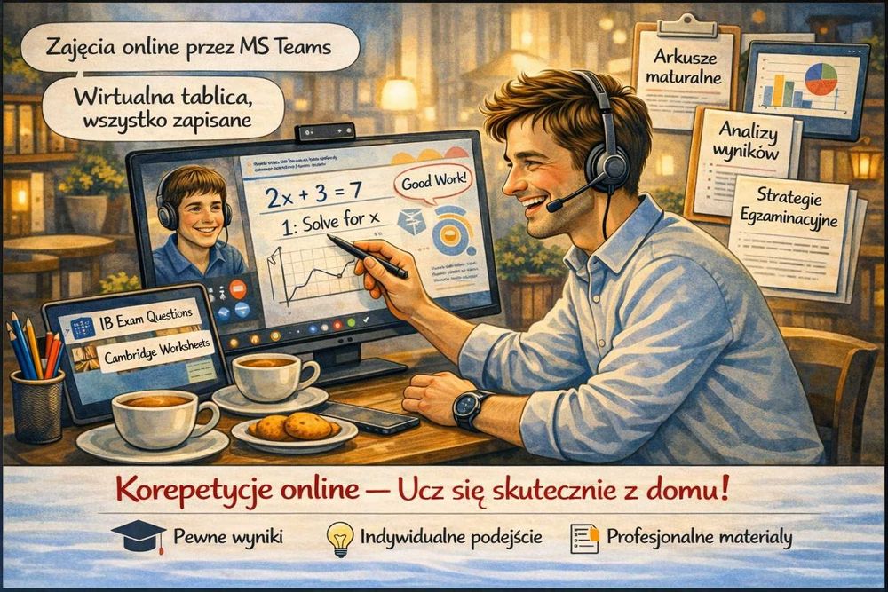 Od „nie dam rady” do „umiem” | Matematyka Chemia Fizyka | IB, A-Level, IGCSE, Matura | Online | 25 lat doświadczenia | Przełom zaczyna się od myślenia