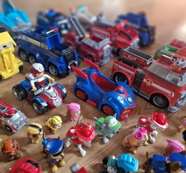 PSI PATROL wielki zestaw auta pojazdy figurki prawie 100 części