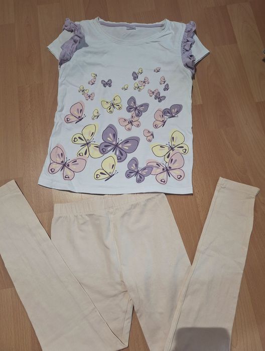 Leginsy z bluzka rozmiar,134 stan idealny