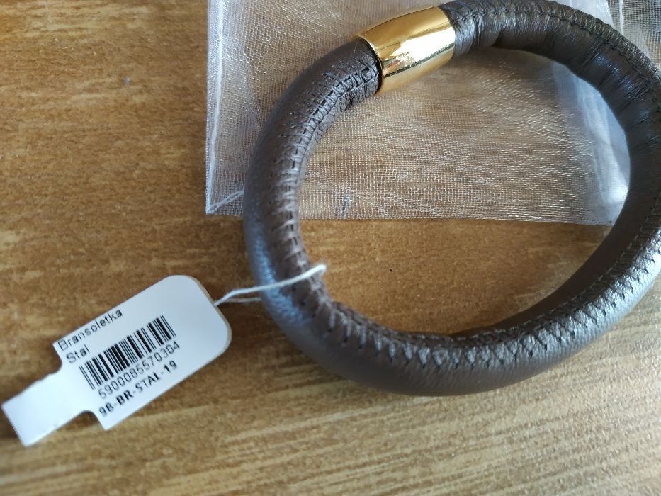 Rezerwacja dla Renaty Bransoletka JB Bukowscy skóra stal nowa pudełecz