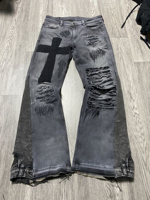 Jaded london type custom flared jeans