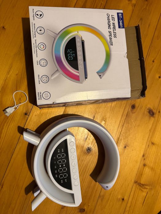 Głośnik led wireless charking speaker nowy