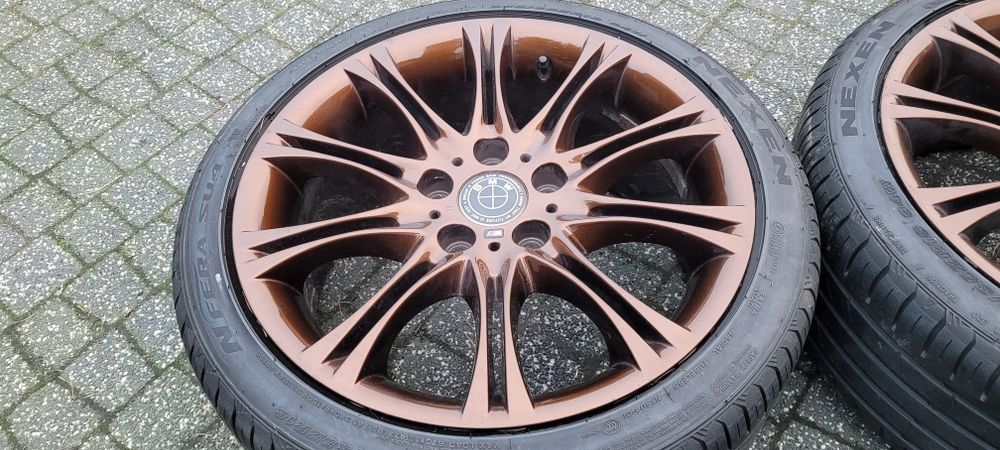 18" BMW oryginal E46 5x120 8j 8,5j  brazowe rude   Styling 135 + opony