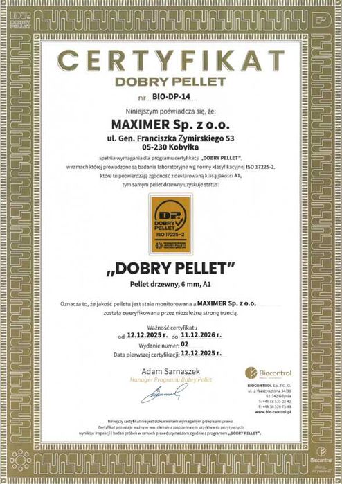 Pellet drzewny Maximer Świdnik