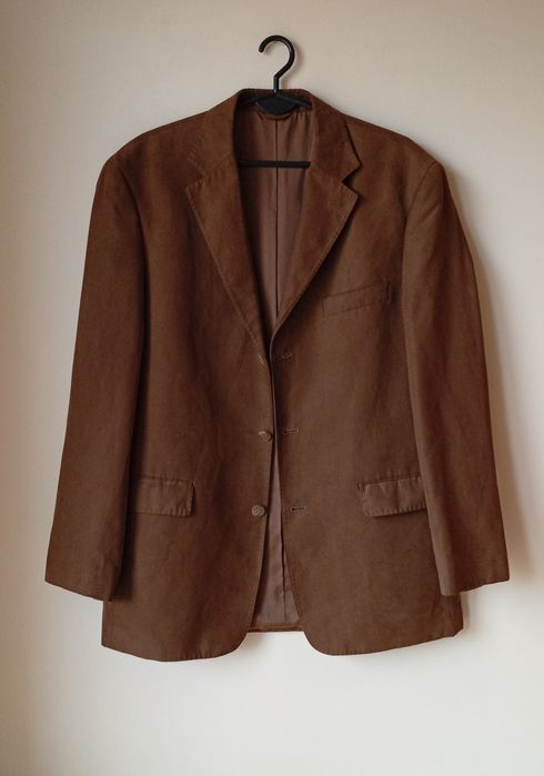 Brązowa  zamszowa marynarka oversize , rozmiar XL