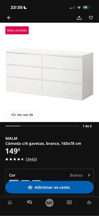 Mobilia do quarto usado