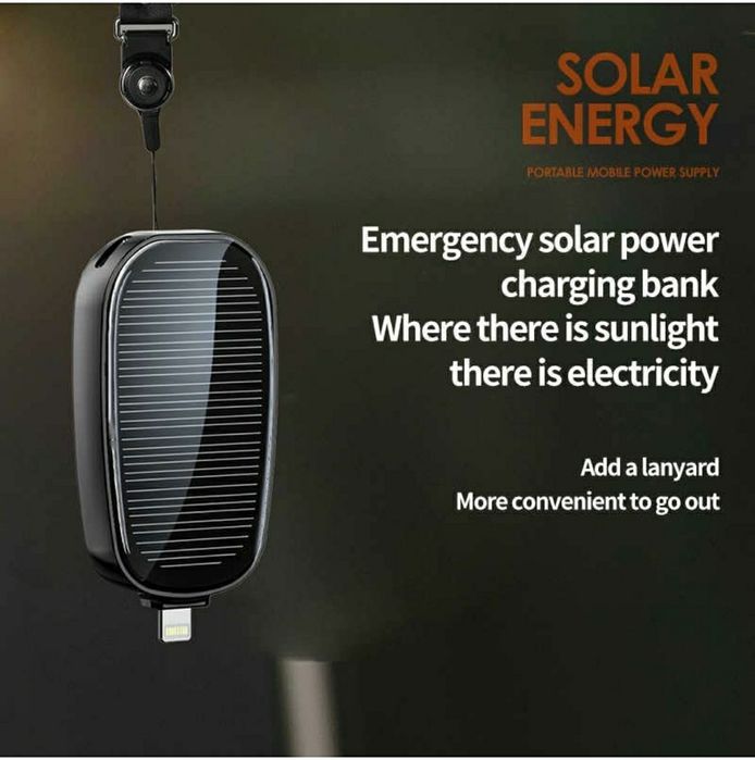 Powerbank solar mini - impermeável - chaveiro. 1200mha