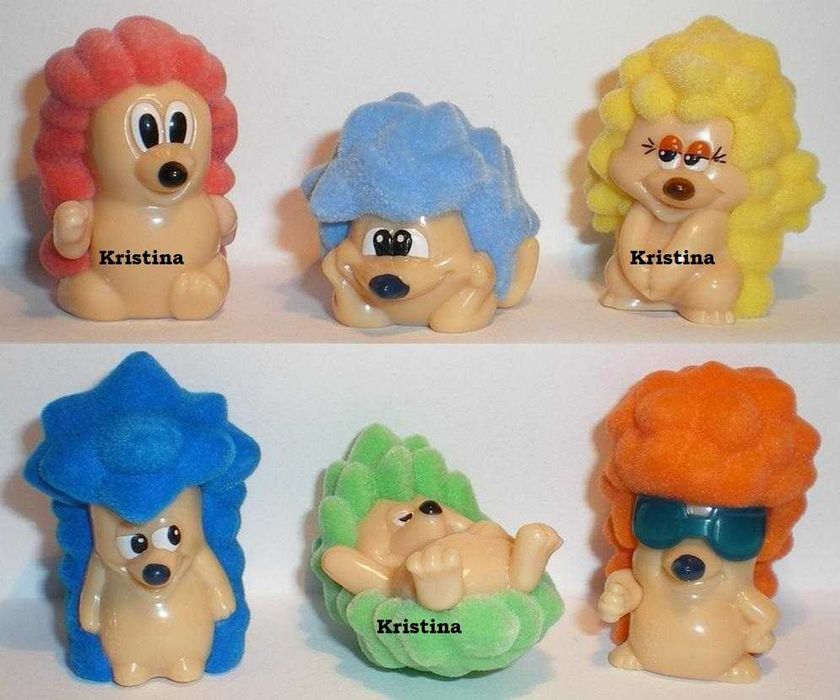 *_* Pluszowe Jeżyki + kartki, figurki z kinder komplet, nowe