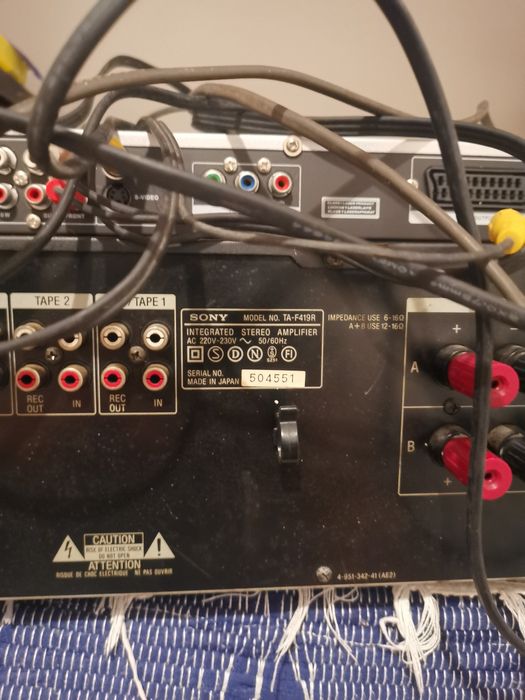 Amplificador Sony e colunas Denver