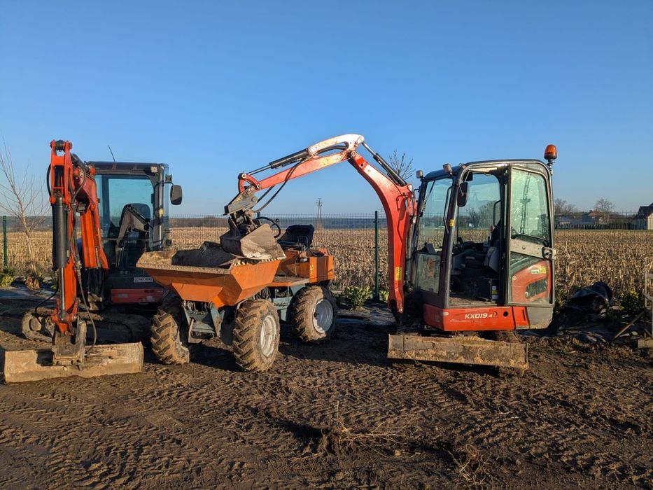 Minikoparka koparka wykopy przyłącza