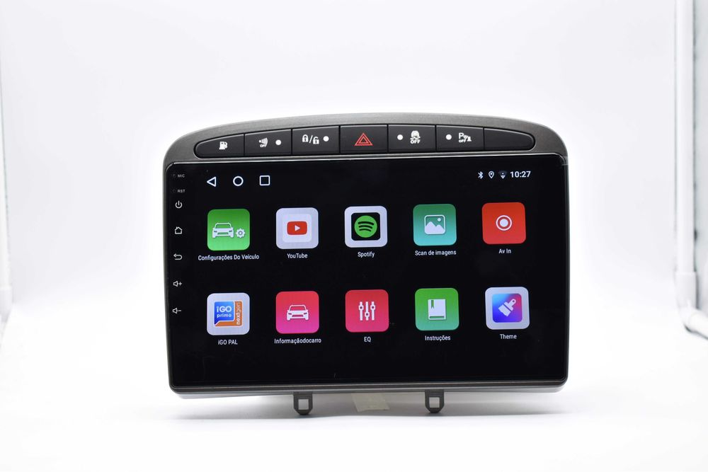 Rádio 2 DIN Android Peugeot 308 e 408 moldura Cinza + oferta de câmara
