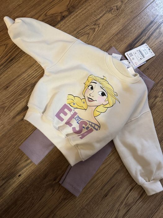 Zara dres nowy 86 elsa prazkowane legginsy