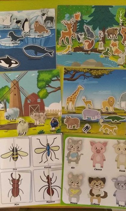 Лепбук ігри на липучках Монтессорі 17 ігор