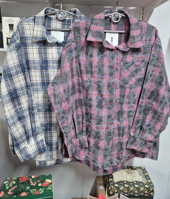 Сорочка картата, клітинка в камінчик(стрази)