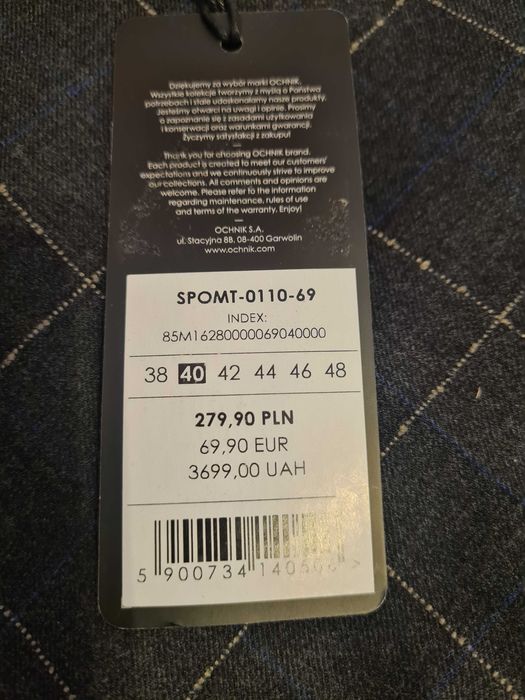 Spodnie męskie w kratkę