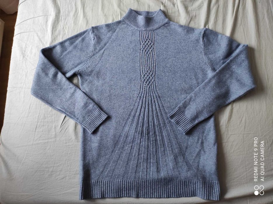 Golf sweter damski niebieski XL/XXL "Kinga"