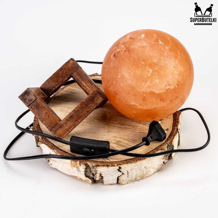 Lampa solna KULA na stojaku 4 kg z soli himalajskiej