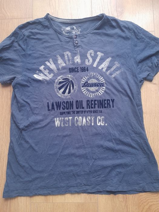 T-shirt granatowy męski z guziczkami Burton rozm.XL