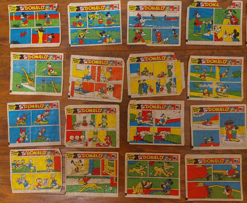 Historyjki z gum do żucia Donald ML Bubble Gum 20 sztuk okres PRL