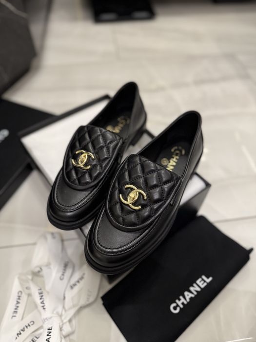 Mokasyny Chanel black leather