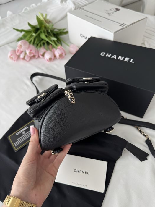 Рюкзак Chanel Backpack Texture чорний, молочний
