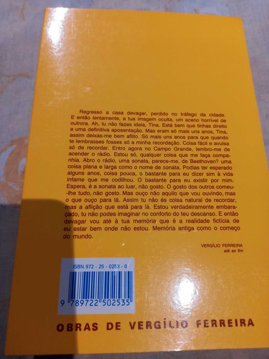 Livro: Até ao Fim - Virgílio Ferreira