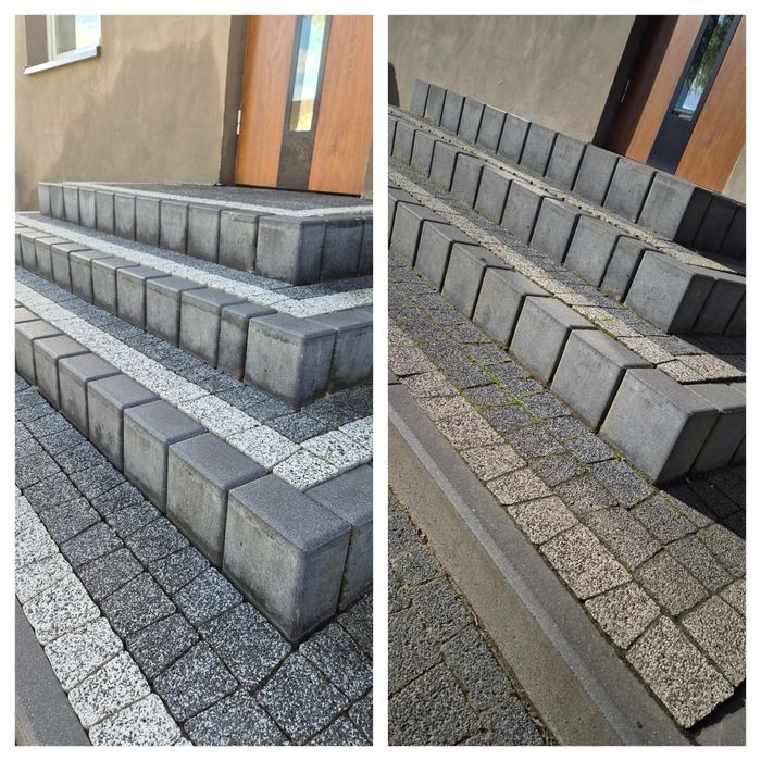 Mycie kostki brukowej, podjazdów, chodników