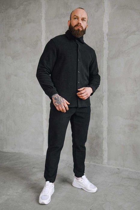 Спортивний костюм чоловічий зимовий теплий флісовий кофта штани Button