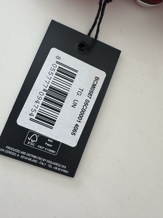 CZAPKA Z DASZKIEM DSQUARED2 czerwona logo Uniwersalny regulowany