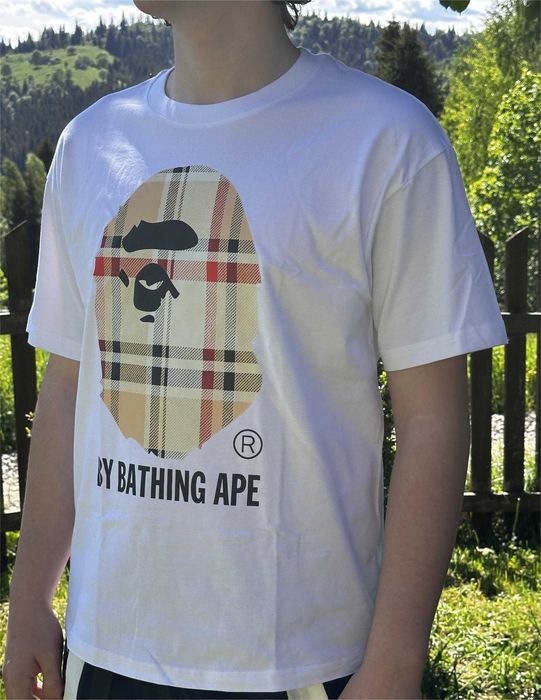 [БЕЗ ПЕРЕДОПЛАТ] Футболка Burberry x Bape (BLACK,WHITE)