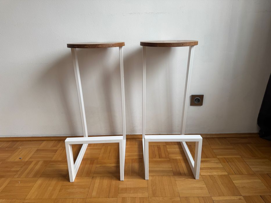 2 hokery drewno LITE białe DESIGN unikatowe UNIKAT Wrocław Dolny Śląsk