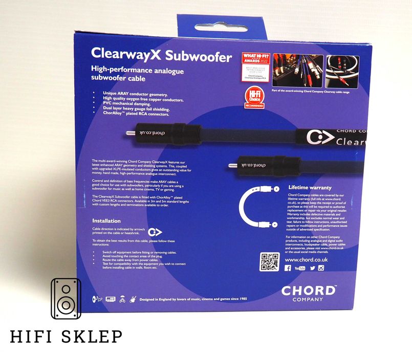 Chord  Clearway X - Kabel subwooferowy - 5 m/najnowsza wersja !!!