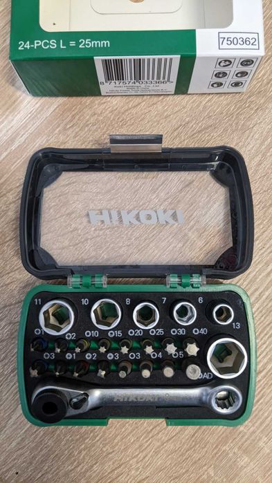 Набір біт та торцьових головок 24 одиниці 1/4" Hitachi / HiKOKI 750362