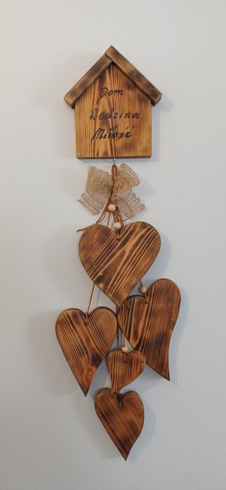 Piękne serca z domkiem handmade