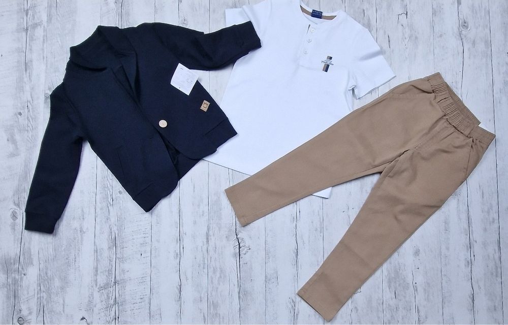 Garnitur chlopiecy bawełniany Marynarka i spodnie 92/98