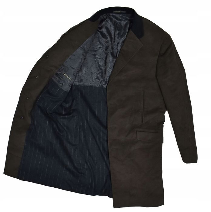 Corneliani Trend Brązowy Bawełniany Płaszcz Z Wełnianą Podszewką 52