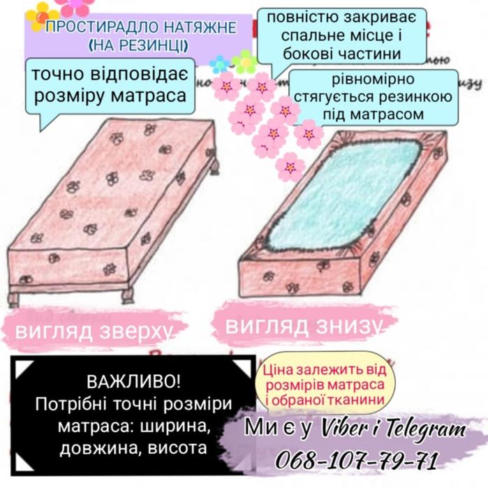 Простирадла на резинці Простинь на гумці Комплекти Бязь, Ранфорс, Сати