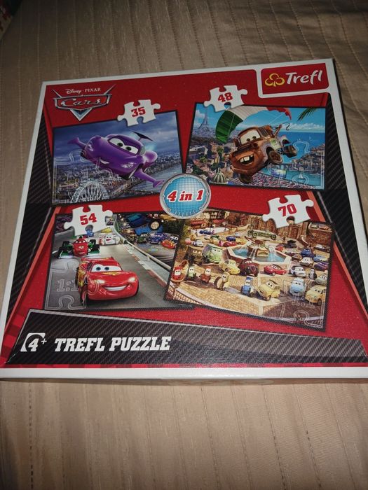 ПазлиТачки Вирушаємо в подорож Trefl 4 в 1 Disney Pixar Cars.