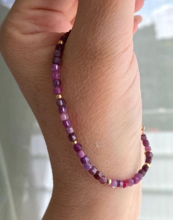 Bransoletka z rubinów 3.3 mm, GF 14k