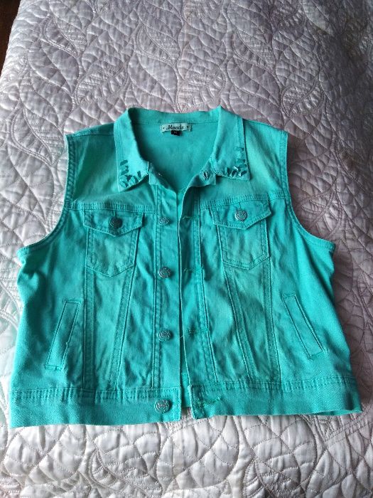 Kamizelka jeansowa miętowa Moodo rozm.M