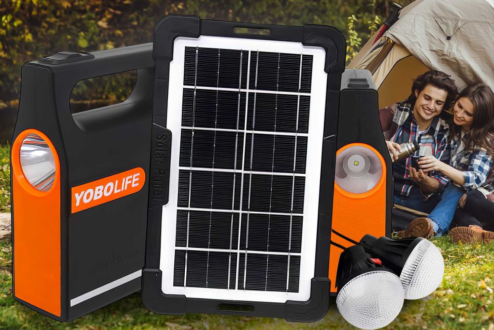 Зарядна станція із сонячною панеллю 2 лампи YOBOlife LM-3602